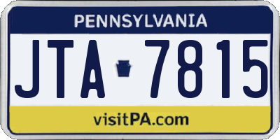 PA license plate JTA7815