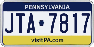 PA license plate JTA7817