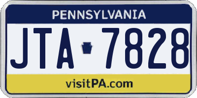 PA license plate JTA7828