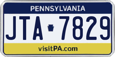PA license plate JTA7829