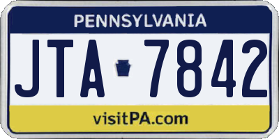 PA license plate JTA7842