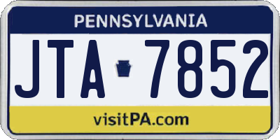 PA license plate JTA7852