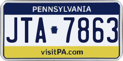 PA license plate JTA7863
