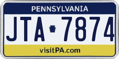 PA license plate JTA7874