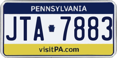 PA license plate JTA7883