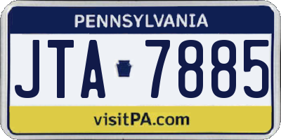 PA license plate JTA7885