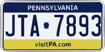 PA license plate JTA7893