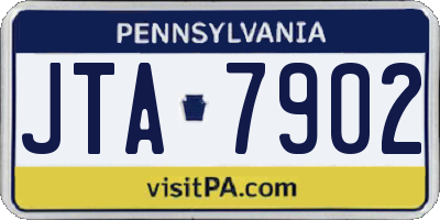 PA license plate JTA7902