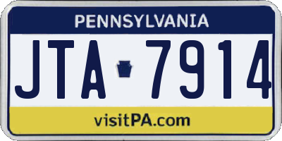 PA license plate JTA7914
