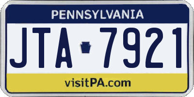 PA license plate JTA7921