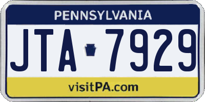 PA license plate JTA7929
