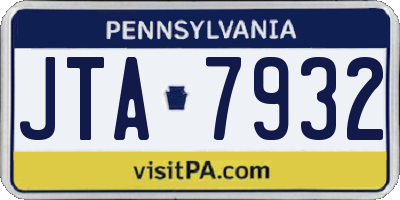 PA license plate JTA7932