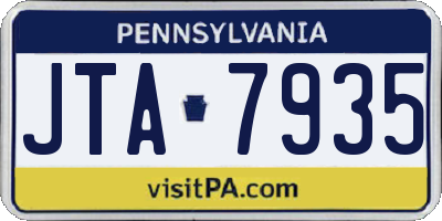 PA license plate JTA7935