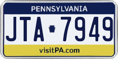 PA license plate JTA7949