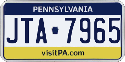 PA license plate JTA7965