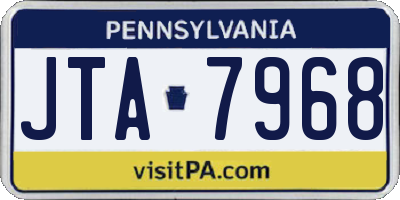 PA license plate JTA7968