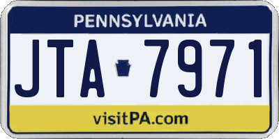 PA license plate JTA7971