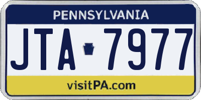 PA license plate JTA7977