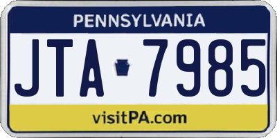 PA license plate JTA7985