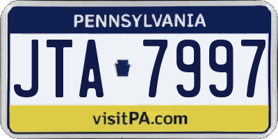 PA license plate JTA7997