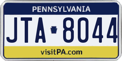 PA license plate JTA8044