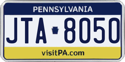 PA license plate JTA8050