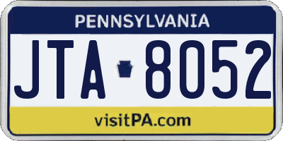 PA license plate JTA8052