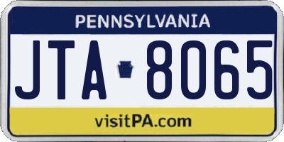 PA license plate JTA8065