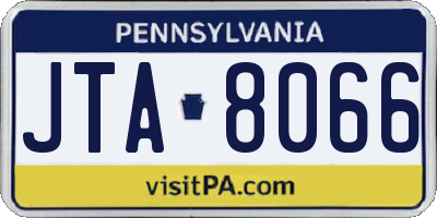 PA license plate JTA8066
