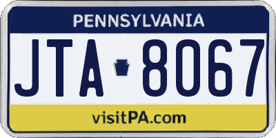 PA license plate JTA8067