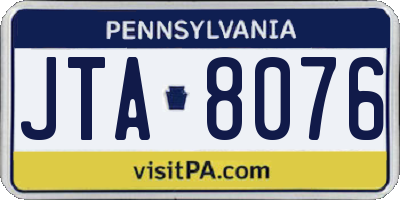 PA license plate JTA8076
