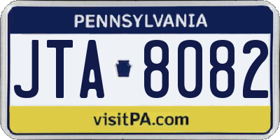PA license plate JTA8082