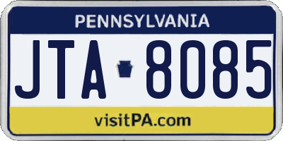 PA license plate JTA8085