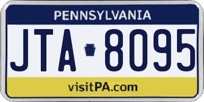 PA license plate JTA8095