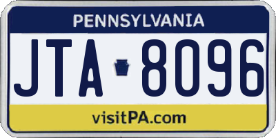 PA license plate JTA8096