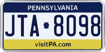 PA license plate JTA8098
