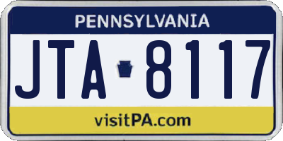 PA license plate JTA8117