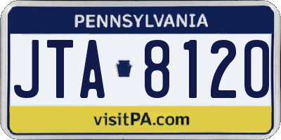 PA license plate JTA8120