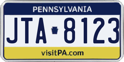 PA license plate JTA8123