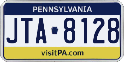 PA license plate JTA8128