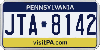 PA license plate JTA8142