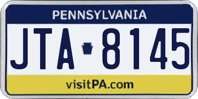 PA license plate JTA8145