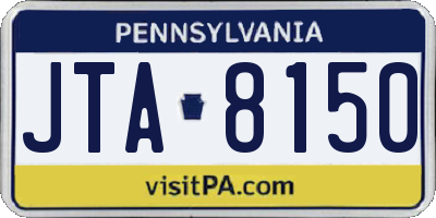 PA license plate JTA8150
