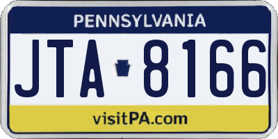 PA license plate JTA8166