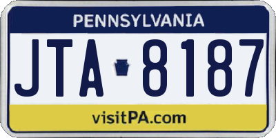 PA license plate JTA8187