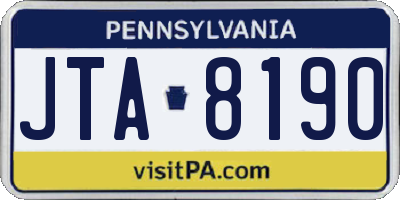 PA license plate JTA8190