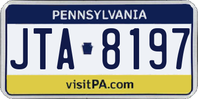 PA license plate JTA8197