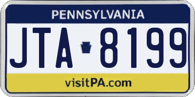 PA license plate JTA8199