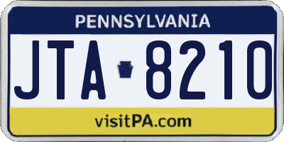 PA license plate JTA8210
