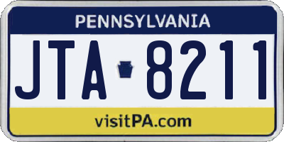 PA license plate JTA8211